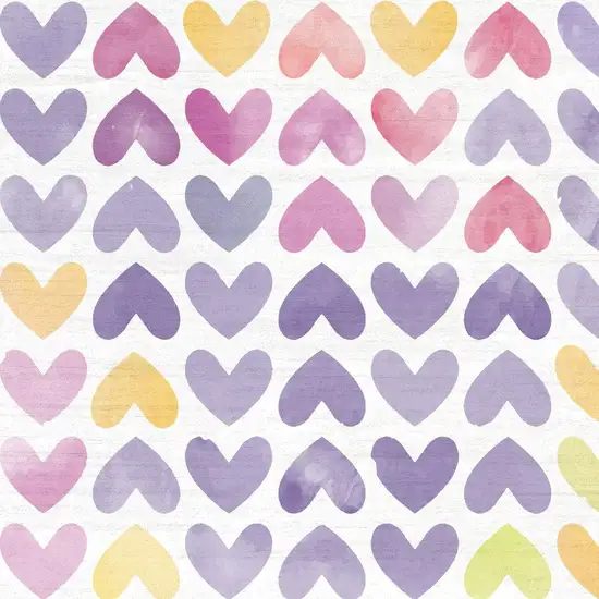 Ivory Pink And Purple Hearts Youthful Washable Area Rug Photo 8