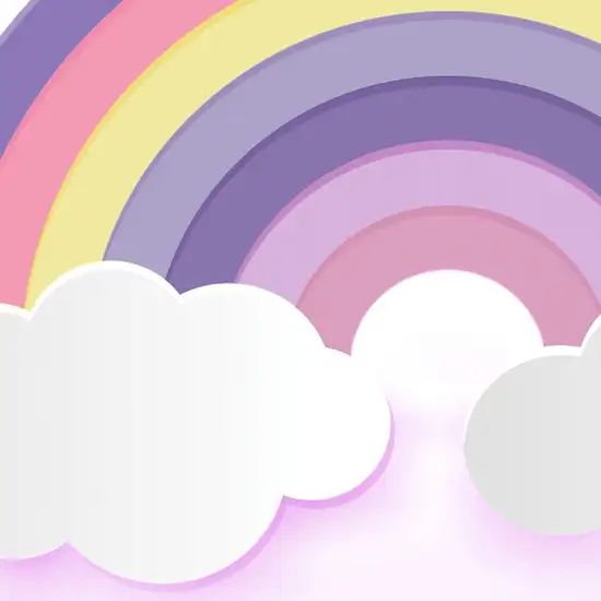 Ivory Pink And Purple Rainbows Youthful Washable Area Rug Photo 3