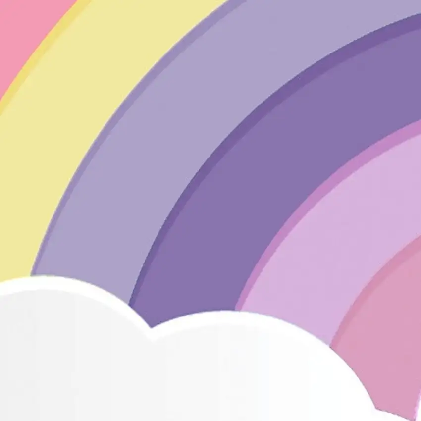 Ivory Pink And Purple Rainbows Youthful Washable Area Rug Photo 4