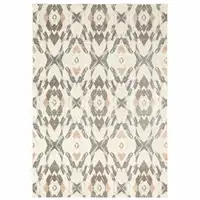 Photo of Ivory Pink And Sage Geometric Power Loom Stain Resistant Area Rug