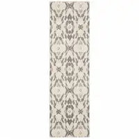 Photo of Ivory Pink And Sage Geometric Power Loom Stain Resistant Runner Rug