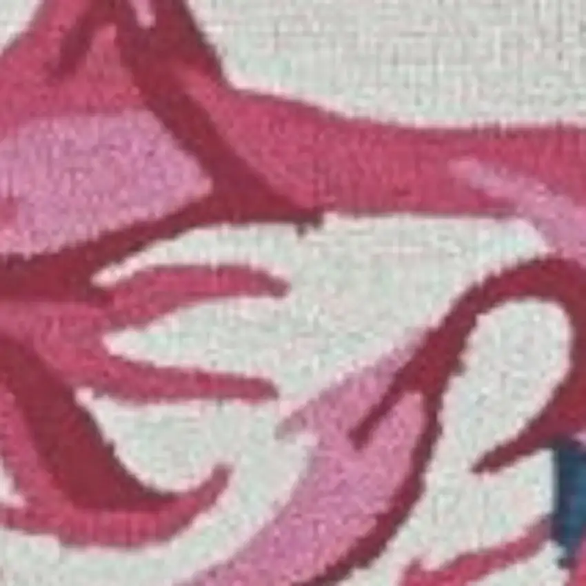 Ivory And Pink Flamingo Hand Hooked Area Rug Photo 3