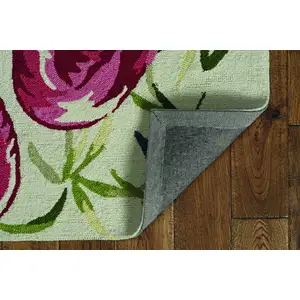 Photo of Ivory Pink Hand Hooked Flamingo Indoor Area Rug