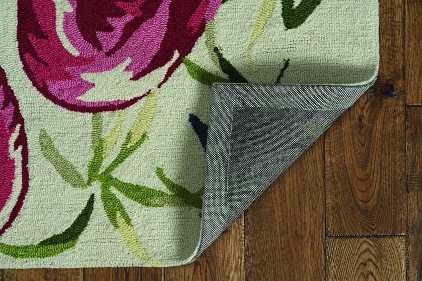 Ivory And Pink Flamingo Hand Hooked Area Rug Photo 6