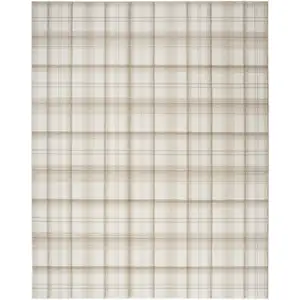 Photo of Ivory Plaid Power Loom Area Rug
