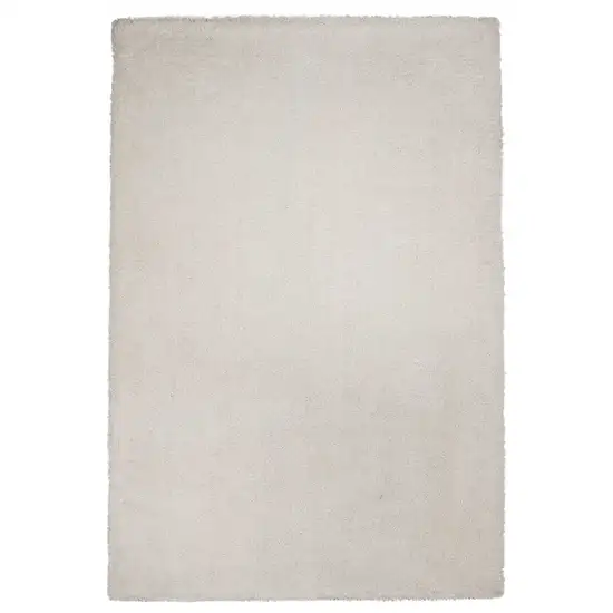 Ivory Shag Hand Woven Area Rug Photo 4