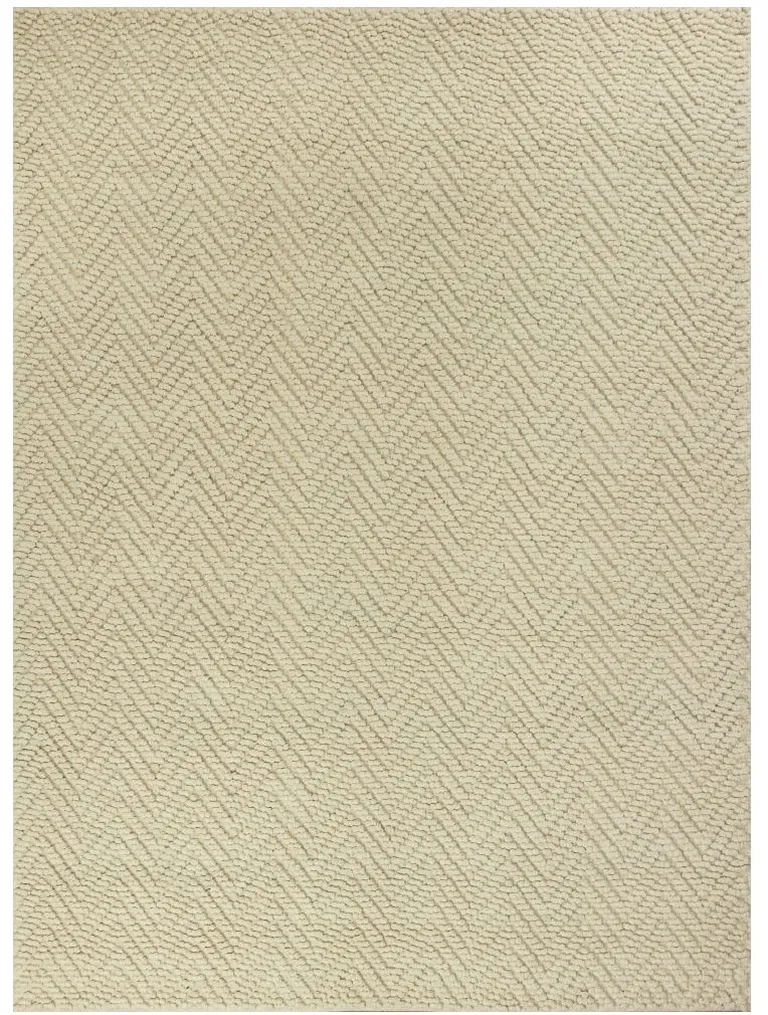 Ivory Plain Herringbone Woven Jute Indoor Area Rug Photo 5
