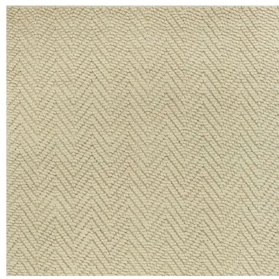Ivory And Beige Jute Chevron Hand Woven Area Rug Photo 4