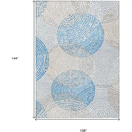 Ivory Polka Dot Washable Non Skid Indoor Outdoor Area Rug Photo 3