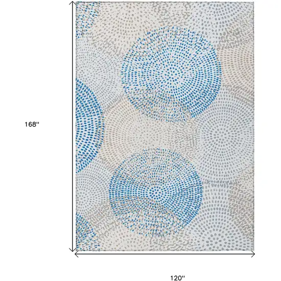 Ivory Polka Dot Washable Non Skid Indoor Outdoor Area Rug Photo 3