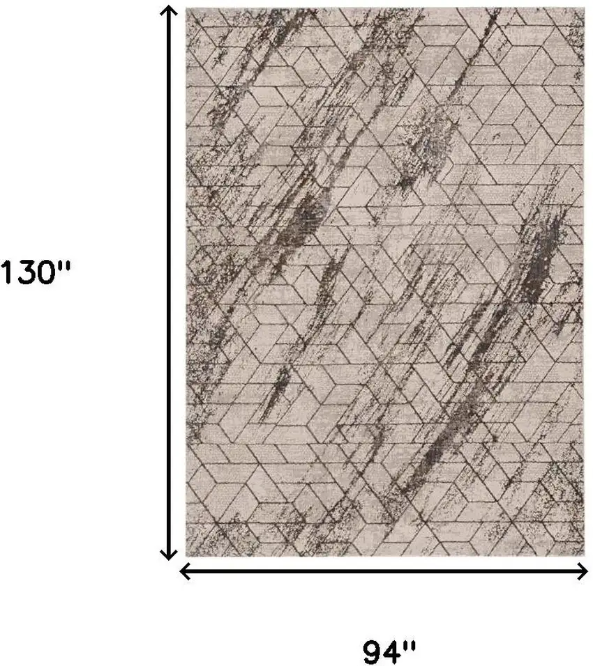 Ivory And Brown Geometric Area Rug Photo 3
