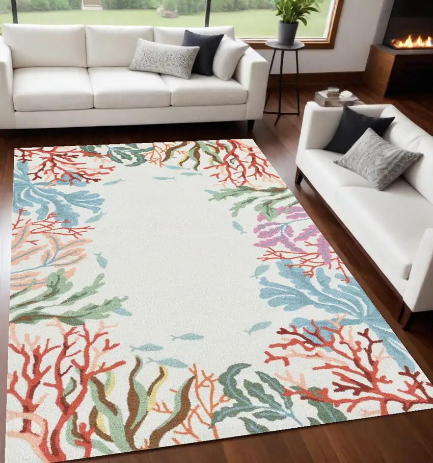 60 X 90 Ivory  Polyester Rug Photo 1