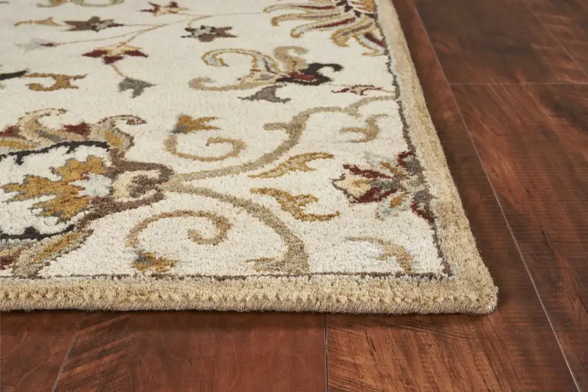 Ivory  Polyester Rug Photo 6