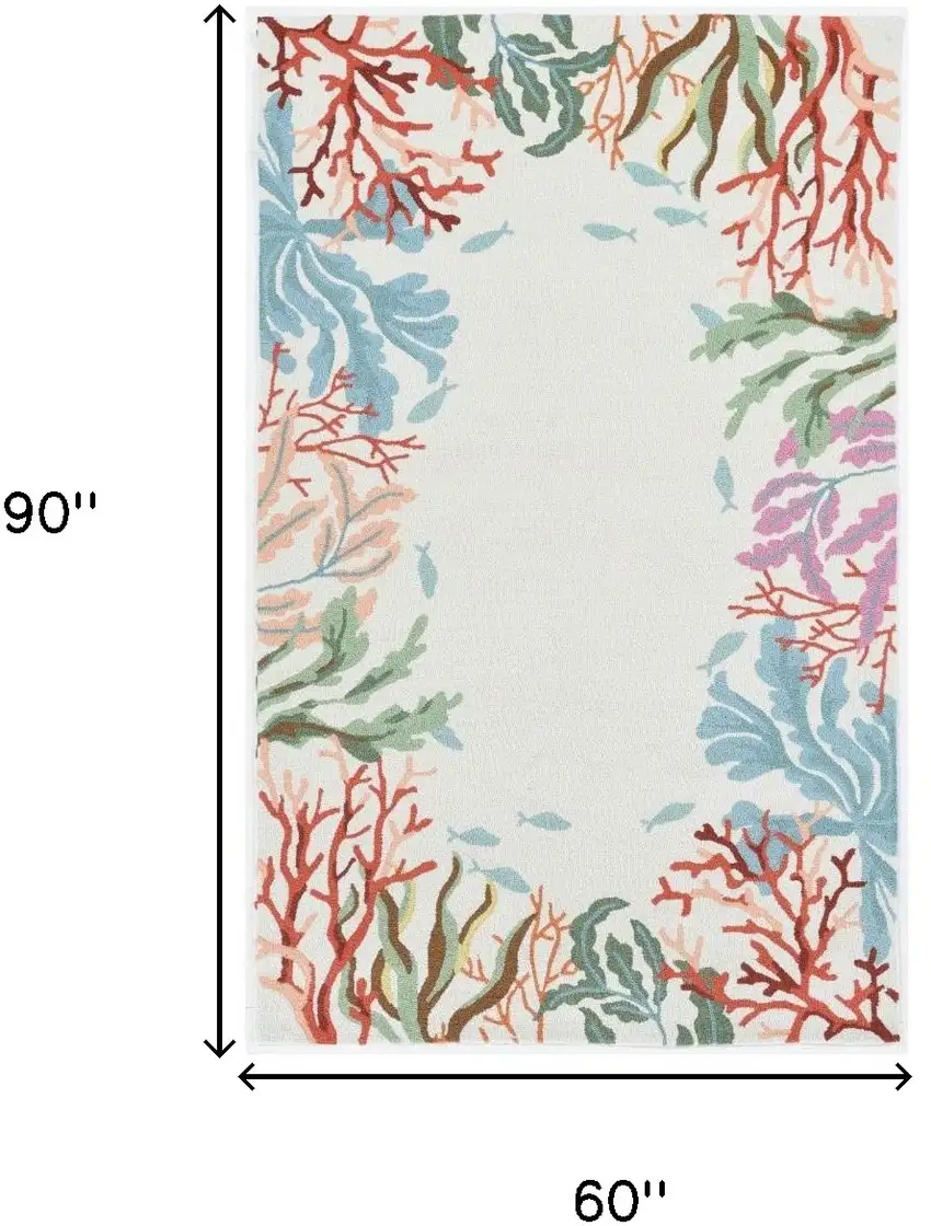 60 X 90 Ivory  Polyester Rug Photo 3
