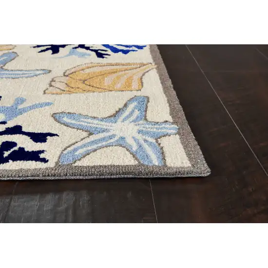 Ivory  Polyester Rug Photo 1