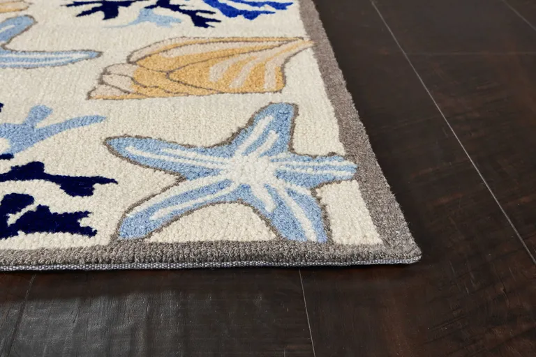 Ivory  Polyester Rug Photo 1