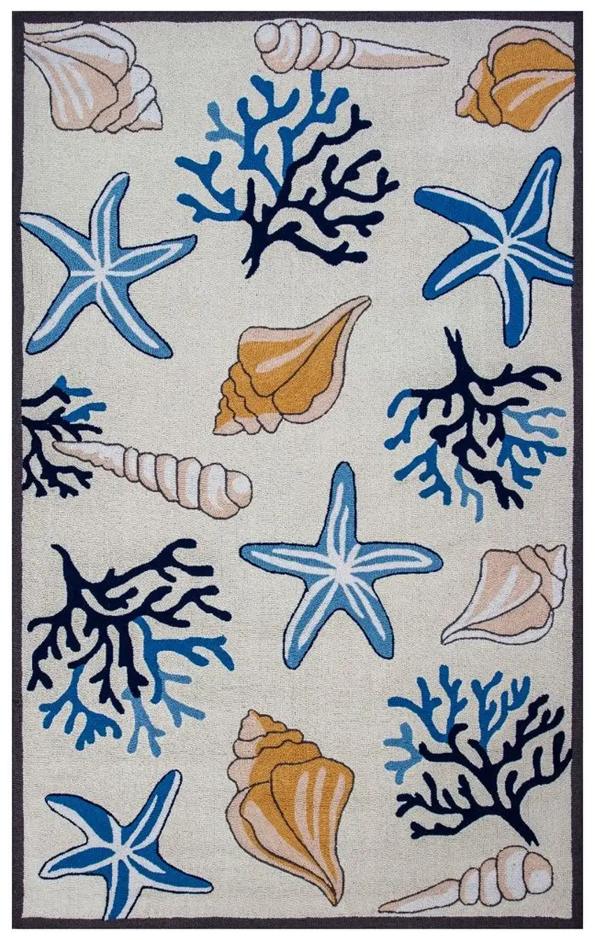 90 X 114 Ivory  Polyester Rug Photo 2
