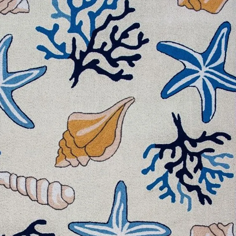 Ivory  Polyester Rug Photo 2