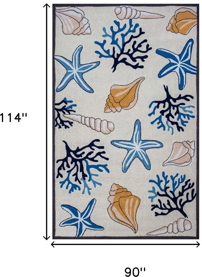 90 X 114 Ivory  Polyester Rug Photo 3