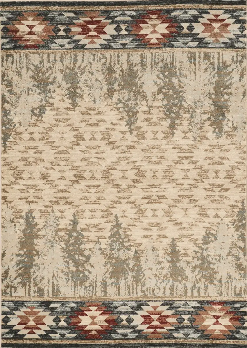 Ivory Polypropylene Rug Photo 1