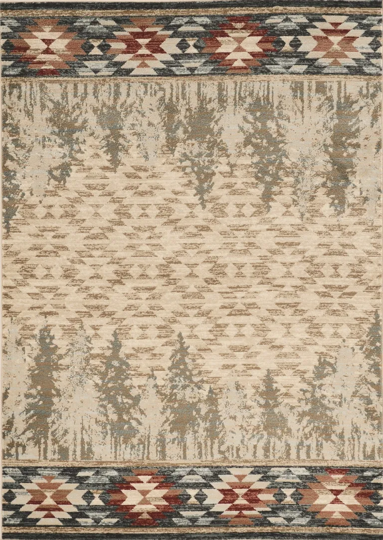 Ivory Polypropylene Rug Photo 1