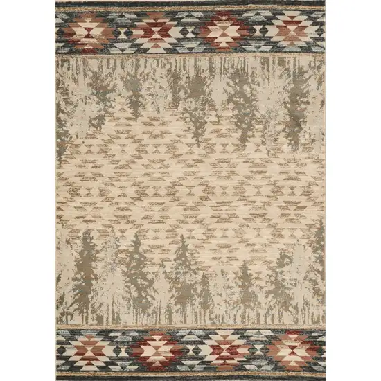 Ivory Polypropylene Rug Photo 1