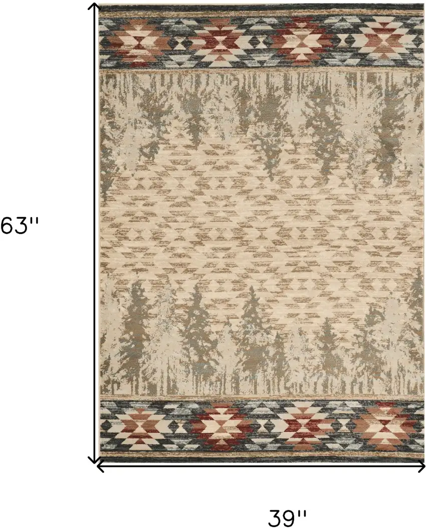 Ivory Polypropylene Rug Photo 8