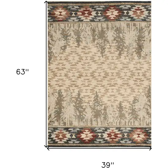 Ivory Polypropylene Rug Photo 8