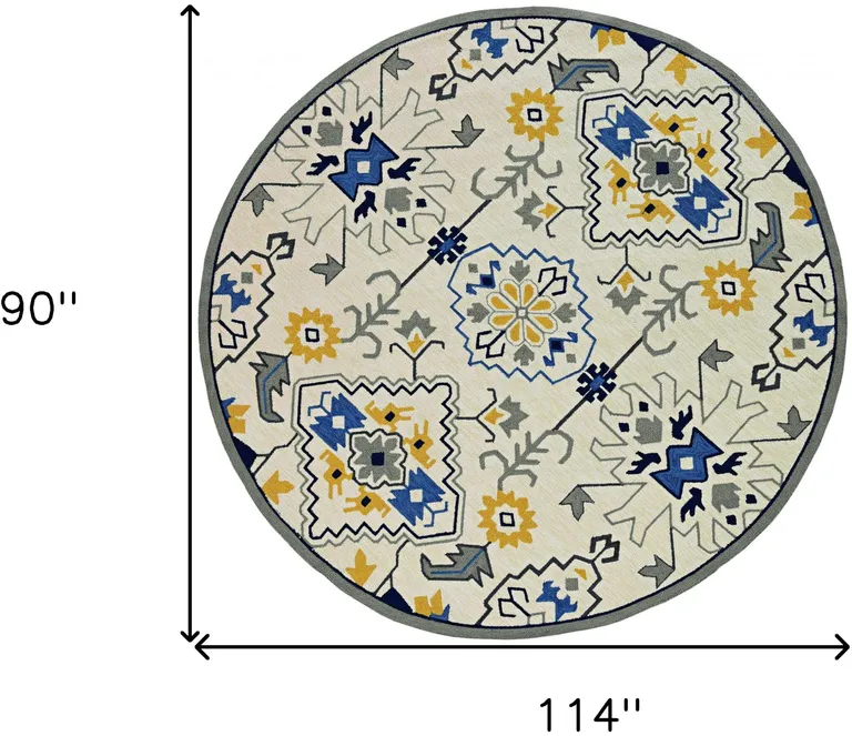 Ivory  Polypropylene Rug Photo 4
