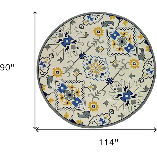 Ivory  Polypropylene Rug Photo 4
