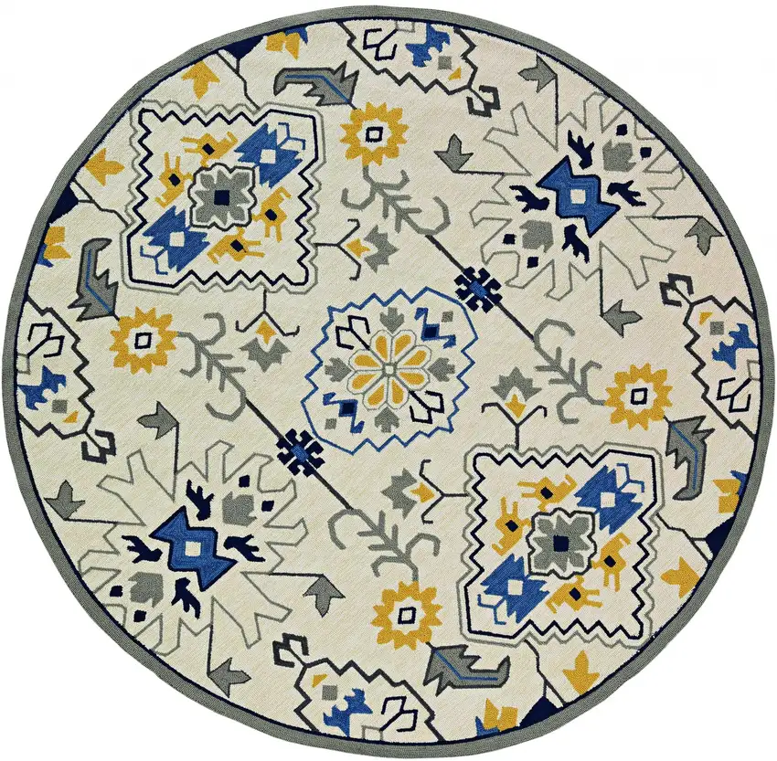 Ivory  Polypropylene Rug Photo 3