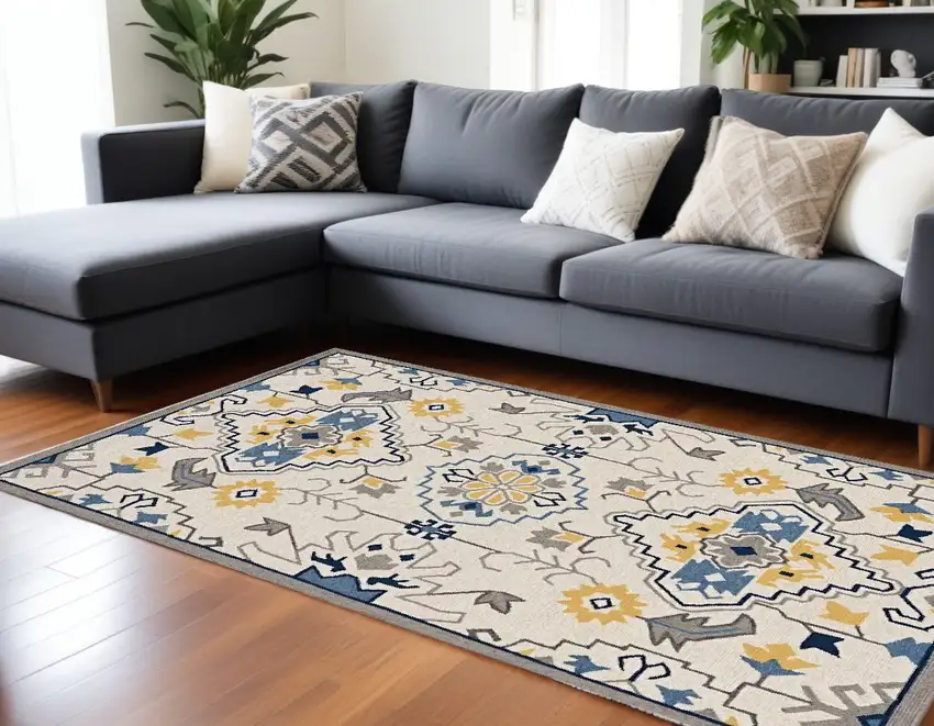 Ivory Hand Tufted Area Rug Photo 1