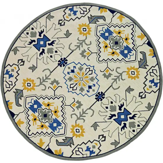 Ivory  Polypropylene Rug Photo 2
