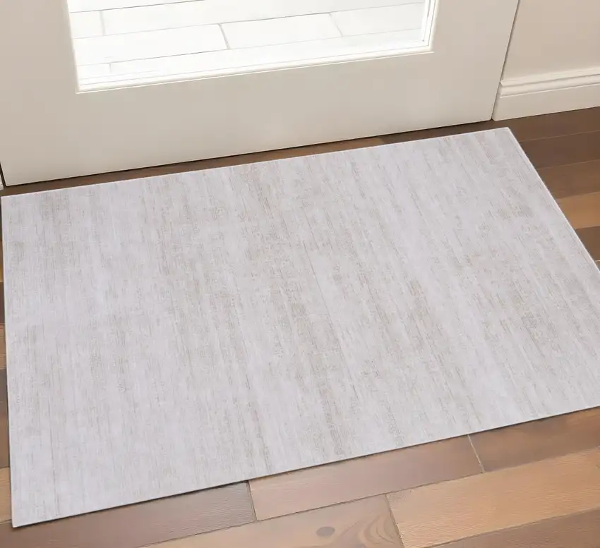 Ivory And Silver Area Rug Photo 1