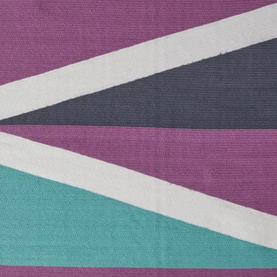 Ivory Purple and Green Geometric Power Loom Area Rug Photo 5
