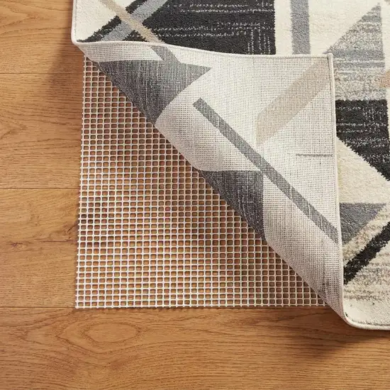 Ivory Striped Weave Non Slip Rug Pad Photo 1