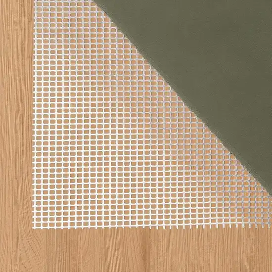 Ivory Striped Weave Non Slip Rug Pad Photo 2