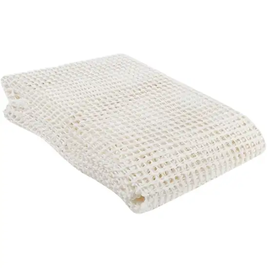 Ivory Striped Weave Non Slip Rug Pad Photo 1
