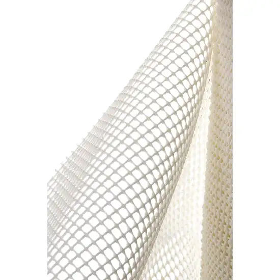 Ivory Striped Weave Non Slip Rug Pad Photo 6