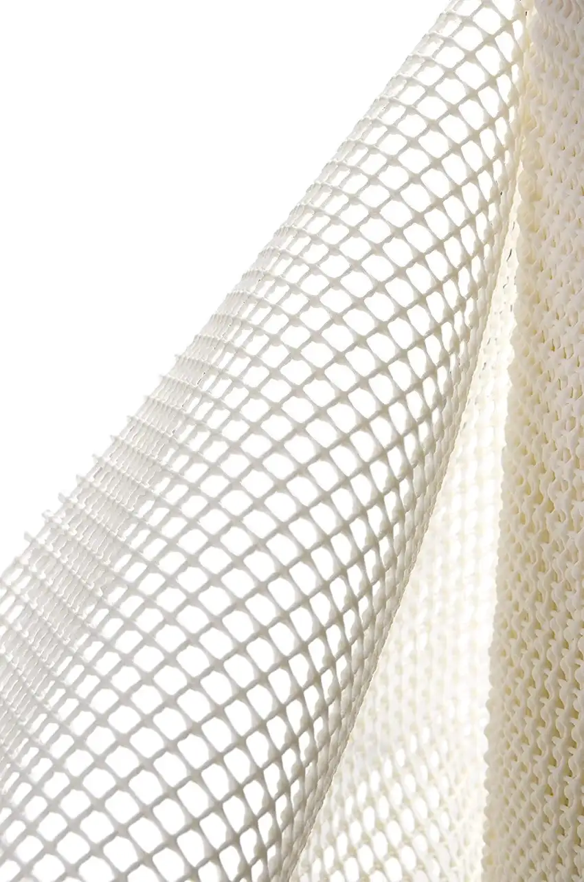 Ivory Striped Weave Non Slip Rug Pad Photo 6
