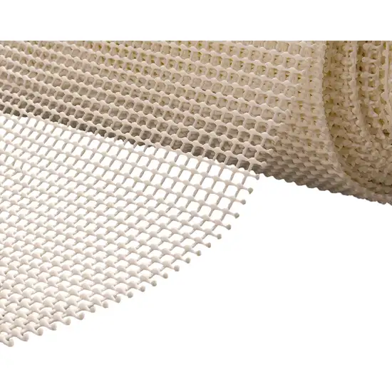Ivory Striped Weave Non Slip Rug Pad Photo 4