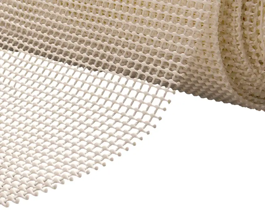 Ivory Striped Weave Non Slip Rug Pad Photo 4