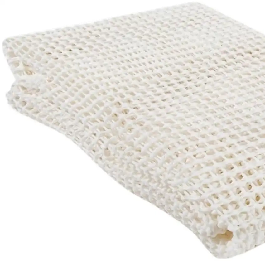 Ivory Striped Weave Non Slip Rug Pad Photo 3