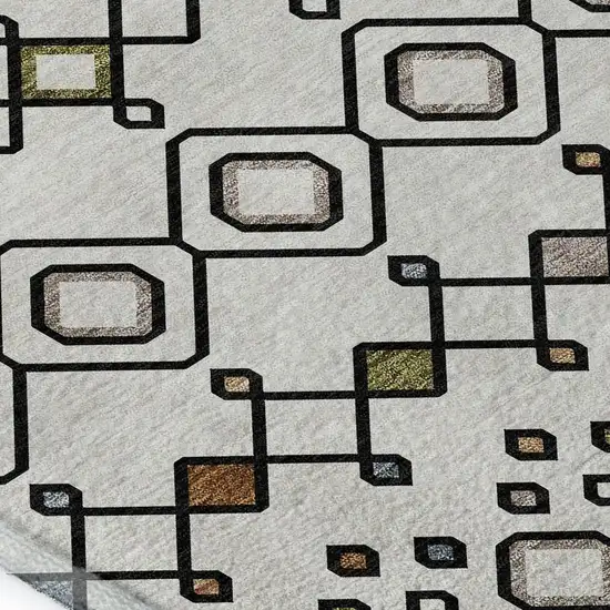 Ivory Red And Green Southwestern Washable Area Rug With UV Protection Photo 3