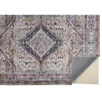 Photo of Ivory Red And Pink Abstract Area Rug