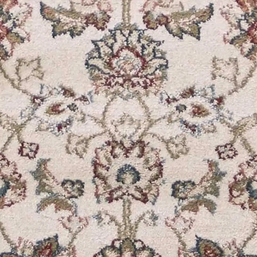 Ivory Red Bordered Floral Indoor Runner Rug Photo 3