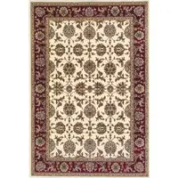 Photo of Ivory Red Machine Woven Floral Traditional Indoor Area Rug