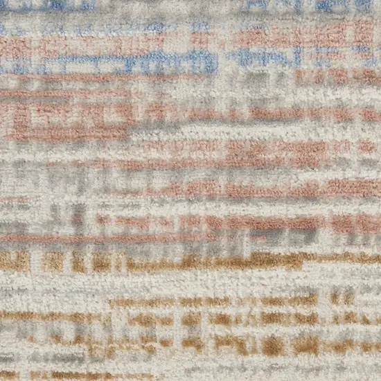 Ivory Red and Blue Abstract Non Skid Area Rug Photo 8