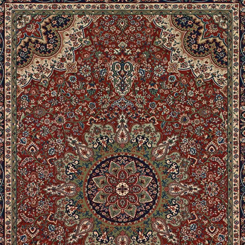 Ivory Red and Blue Oriental Area Rug Photo 4