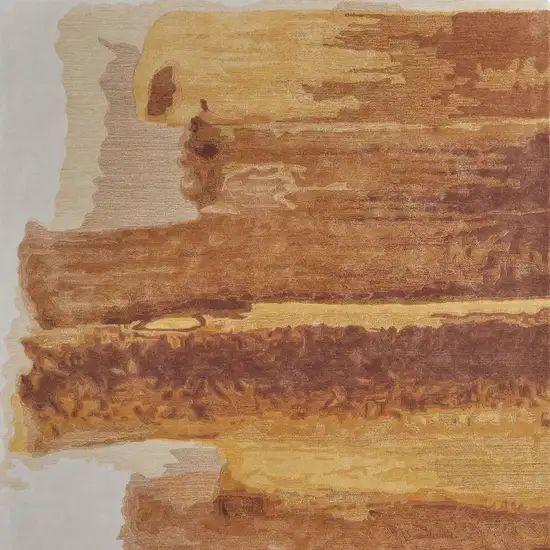 Ivory Red and Orange Abstract Hand Tufted Area Rug Photo 5